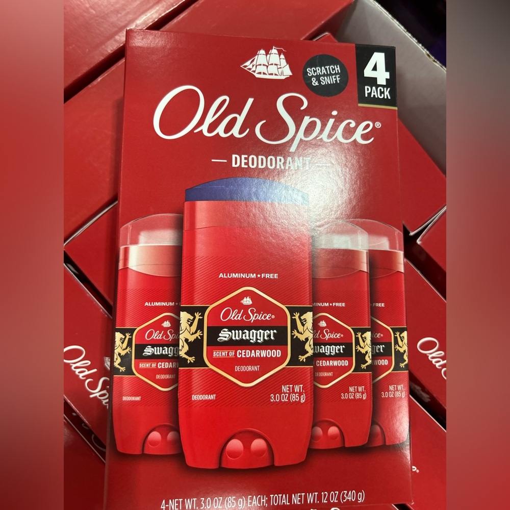 Old Spice SWAGGER‎ Men's Aluminum Free Deodorant 3oz Scent of CEDARWOOD 4 pack